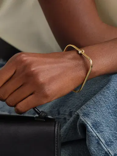 Yvonne Léon Jonc Gousset 9-karat Gold, Sapphire And Diamond Bracelet | Thumbnail 2 Yvonne Léon Jonc Gousset 9-karat Gold, Sapphire And Diamond Bracelet | Thumbnail 2