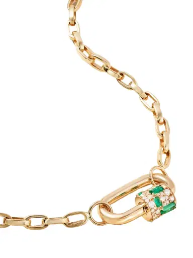 Marla Aaron Lock 14-karat Gold, Diamond And Emerald Necklace | Thumbnail 1 Marla Aaron Lock 14-karat Gold, Diamond And Emerald Necklace | Thumbnail 1