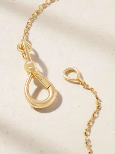 Marla Aaron Small True Lover's Knot Lock + Chain 18-karat Gold Necklace | Thumbnail 3