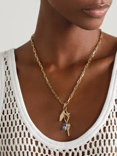 Sydney Evan 14-karat Gold, Enamel And Diamond Necklace | Thumbnail 2 Sydney Evan 14-karat Gold, Enamel And Diamond Necklace | Thumbnail 2