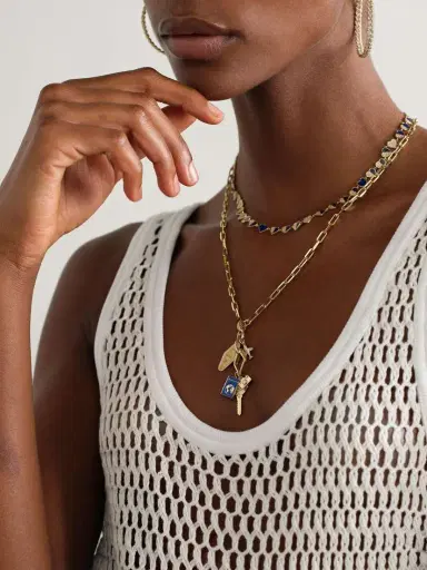 Sydney Evan 14-karat Gold, Enamel And Diamond Necklace | Thumbnail 5 Sydney Evan 14-karat Gold, Enamel And Diamond Necklace | Thumbnail 5
