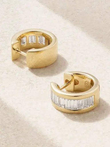 Sydney Evan 14-karat Gold Diamond Hoop Earrings | Thumbnail 3 Sydney Evan 14-karat Gold Diamond Hoop Earrings | Thumbnail 3