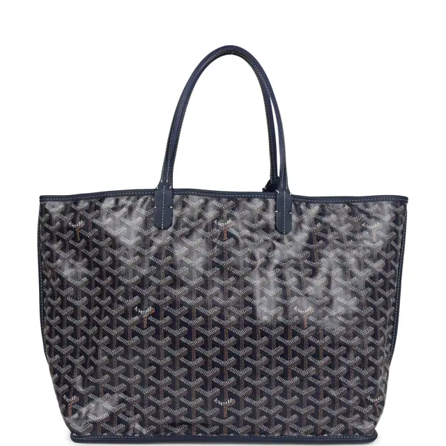 goyard Goyard Anjou PM Navy Goyardine Canvas Palladium Hardware