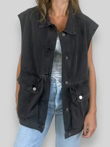 Jen Wonders Studio Oversized Denim Vest | Thumbnail 2