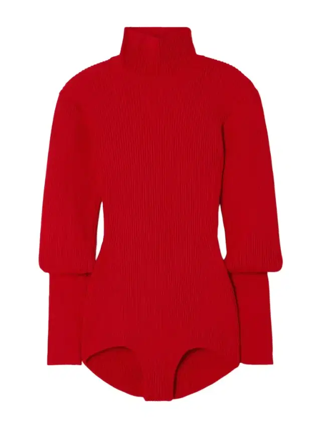 Ribbed-knit Turtleneck Bodysuit