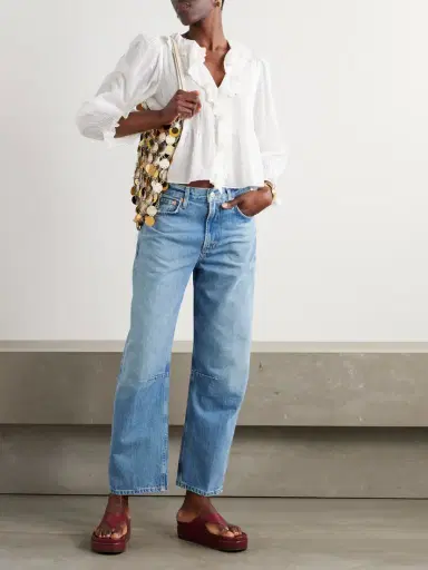 DÔEN Hardy Lace-trimmed Ruffled Pintucked Organic Cotton-voile Blouse | Thumbnail 2