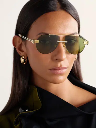 Bottega Veneta Eyewear Aviator-style Gold And Silver-tone Sunglasses | Thumbnail 2 Bottega Veneta Eyewear Aviator-style Gold And Silver-tone Sunglasses | Thumbnail 2