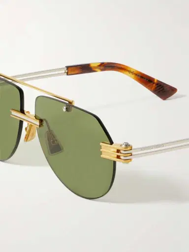 Bottega Veneta Eyewear Aviator-style Gold And Silver-tone Sunglasses | Thumbnail 4 Bottega Veneta Eyewear Aviator-style Gold And Silver-tone Sunglasses | Thumbnail 4