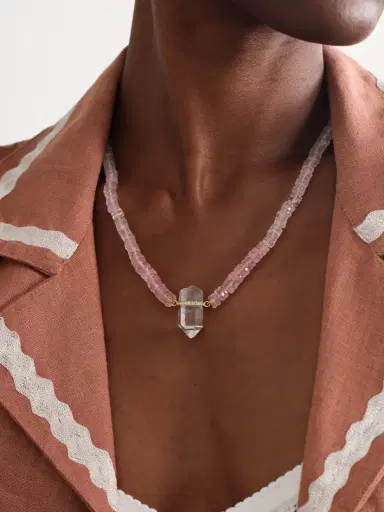 JIA JIA Gold, Quartz And Diamond Necklace | Thumbnail 2