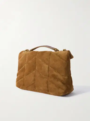 Saint Laurent Toy Puffer Matelassé Leather-trimmed Suede Shoulder Bag | Thumbnail 3
