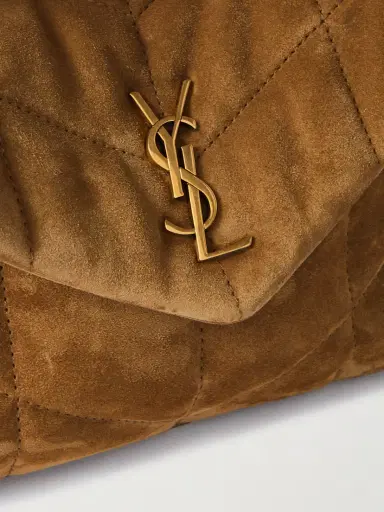 Saint Laurent Toy Puffer Matelassé Leather-trimmed Suede Shoulder Bag | Thumbnail 4