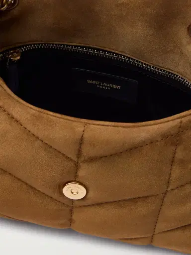 Saint Laurent Toy Puffer Matelassé Leather-trimmed Suede Shoulder Bag | Thumbnail 5