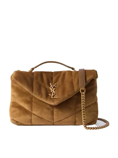 Saint Laurent Toy Puffer Matelassé Leather-trimmed Suede Shoulder Bag | Thumbnail 1