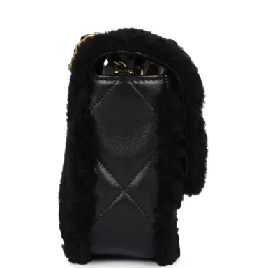 Chanel Chanel Medium Shearling Flap Bag Black Lambskin/Shearling Brushed Gold Hardware | Thumbnail 4 Chanel Chanel Medium Shearling Flap Bag Black Lambskin/Shearling Brushed Gold Hardware | Thumbnail 4