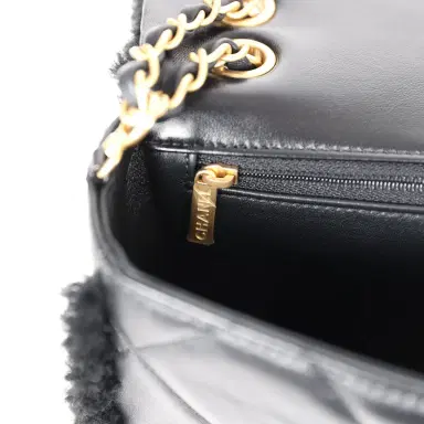 Chanel Chanel Medium Shearling Flap Bag Black Lambskin/Shearling Brushed Gold Hardware | Thumbnail 10 Chanel Chanel Medium Shearling Flap Bag Black Lambskin/Shearling Brushed Gold Hardware | Thumbnail 10
