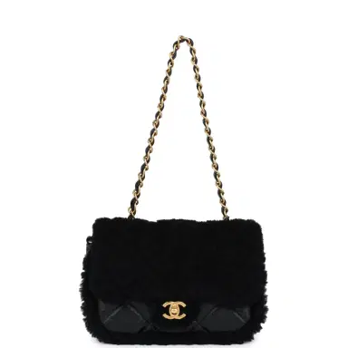 Chanel Chanel Mini Shearling Flap Bag Black Lambskin/Shearling Brushed Gold Hardware | Thumbnail 7 Chanel Chanel Mini Shearling Flap Bag Black Lambskin/Shearling Brushed Gold Hardware | Thumbnail 7