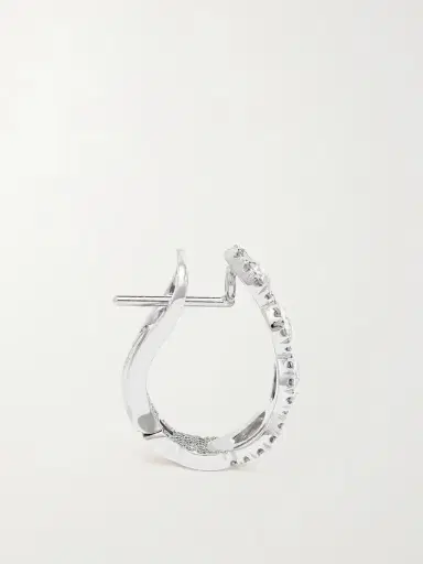 David Morris 18-karat White Gold Diamond Hoop Earrings | Thumbnail 3 David Morris 18-karat White Gold Diamond Hoop Earrings | Thumbnail 3