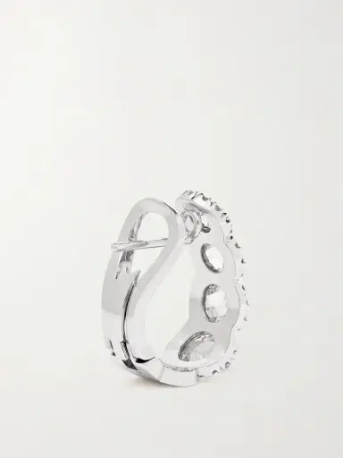 David Morris 18-karat White Gold Diamond Hoop Earrings | Thumbnail 4 David Morris 18-karat White Gold Diamond Hoop Earrings | Thumbnail 4