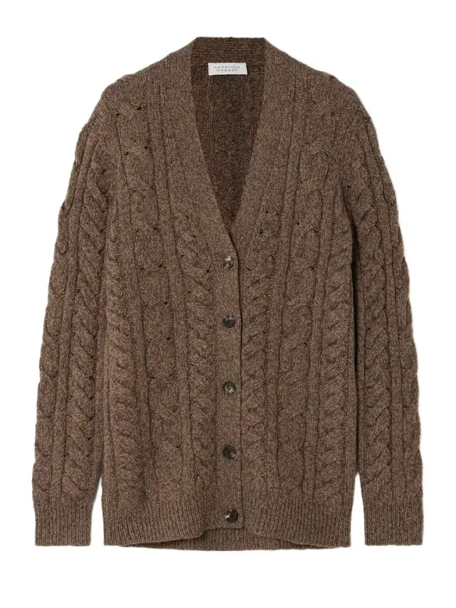 Cable-knit Cashmere Cardigan - x large