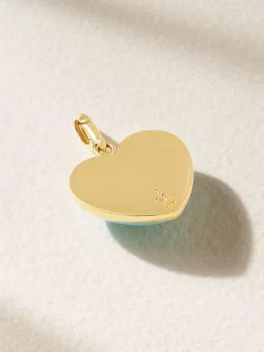Jenna Blake Carved Heart 18-karat Gold Turquoise Pendant | Thumbnail 3