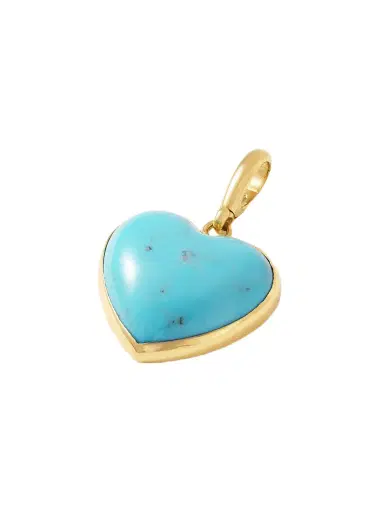 Jenna Blake Carved Heart 18-karat Gold Turquoise Pendant | Thumbnail 1