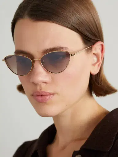 Oliver Peoples + Khaite 1998c Cat-eye Gold-tone Sunglasses | Thumbnail 2