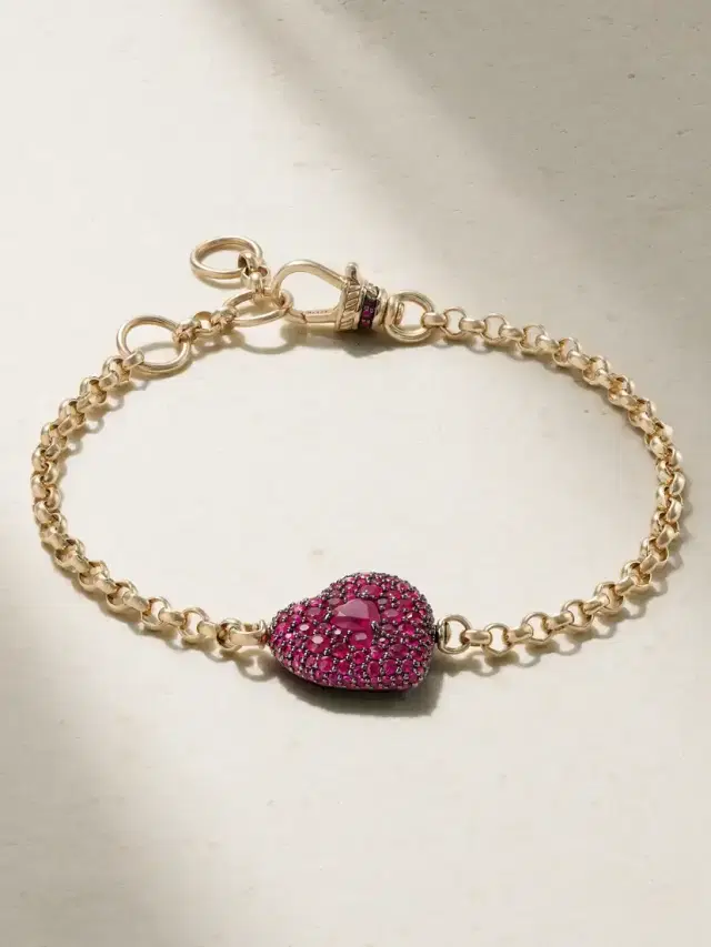Lucy Delius Love Special Rhodium-plated14-karat Gold Ruby Bracelet