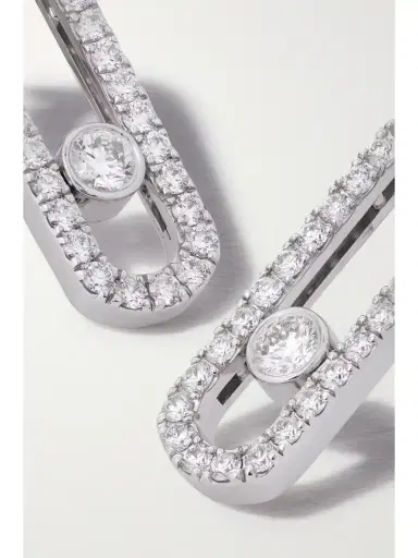 Messika Move Uno 18-karat White Gold Diamond Earrings | Thumbnail 4 Messika Move Uno 18-karat White Gold Diamond Earrings | Thumbnail 4