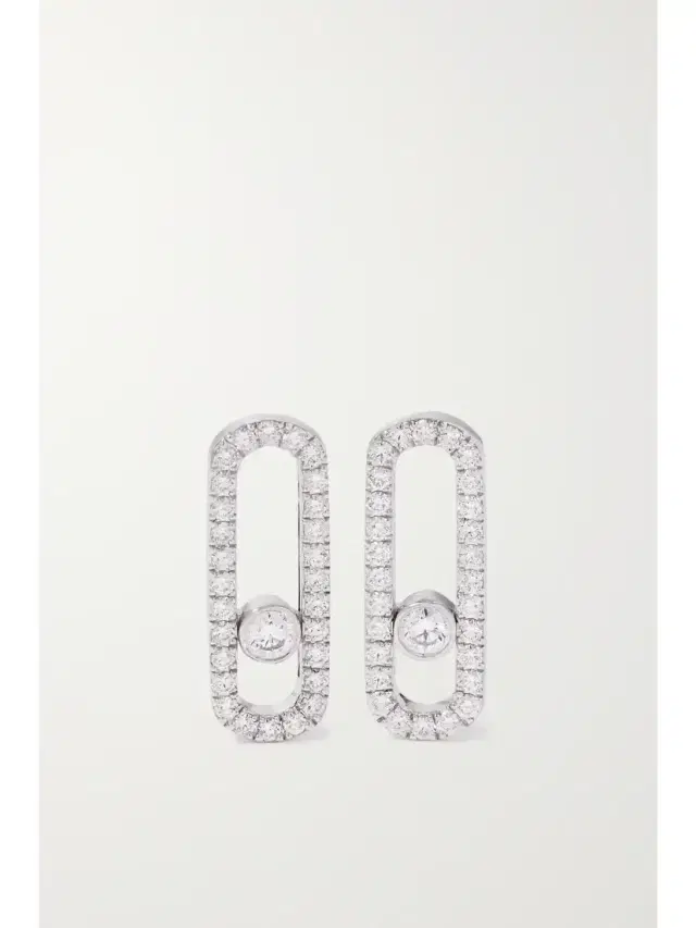 Move Uno 18-karat White Gold Diamond Earrings