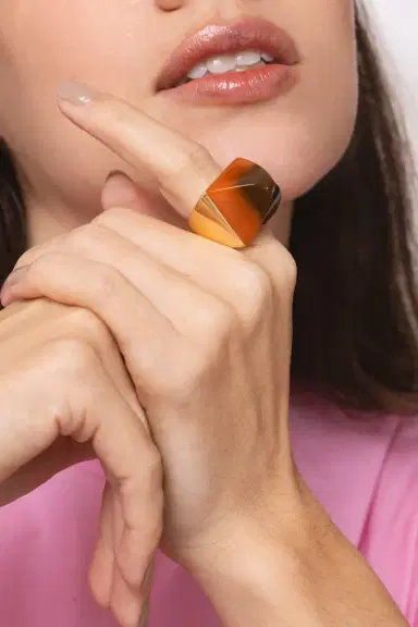 MARK DAVIS Brown Bakelite Kendall Ring | Thumbnail 4