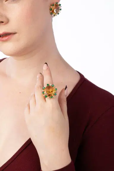 BOUNKIT JEWELRY Quartz Onyx Elsa Ring | Thumbnail 2 BOUNKIT JEWELRY Quartz Onyx Elsa Ring | Thumbnail 2