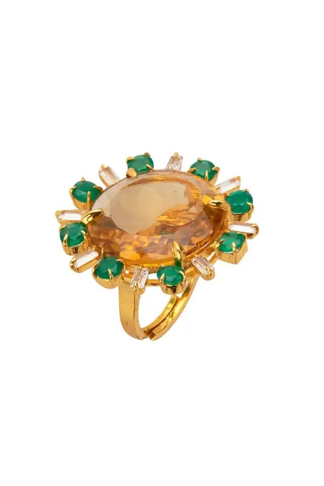 BOUNKIT JEWELRY Quartz Onyx Elsa Ring