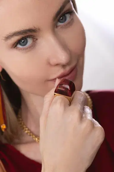 MARK DAVIS Red Bakelite Kendall Ring | Thumbnail 3