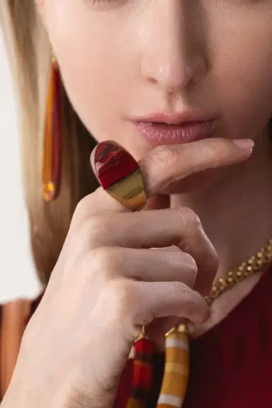 MARK DAVIS Red Bakelite Kendall Ring | Thumbnail 5