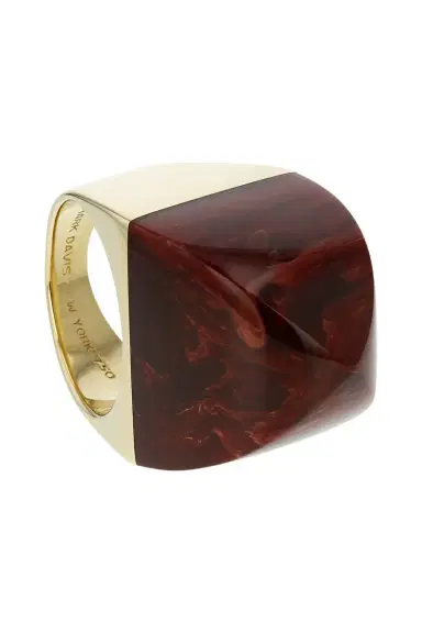MARK DAVIS Red Bakelite Kendall Ring | Thumbnail 6