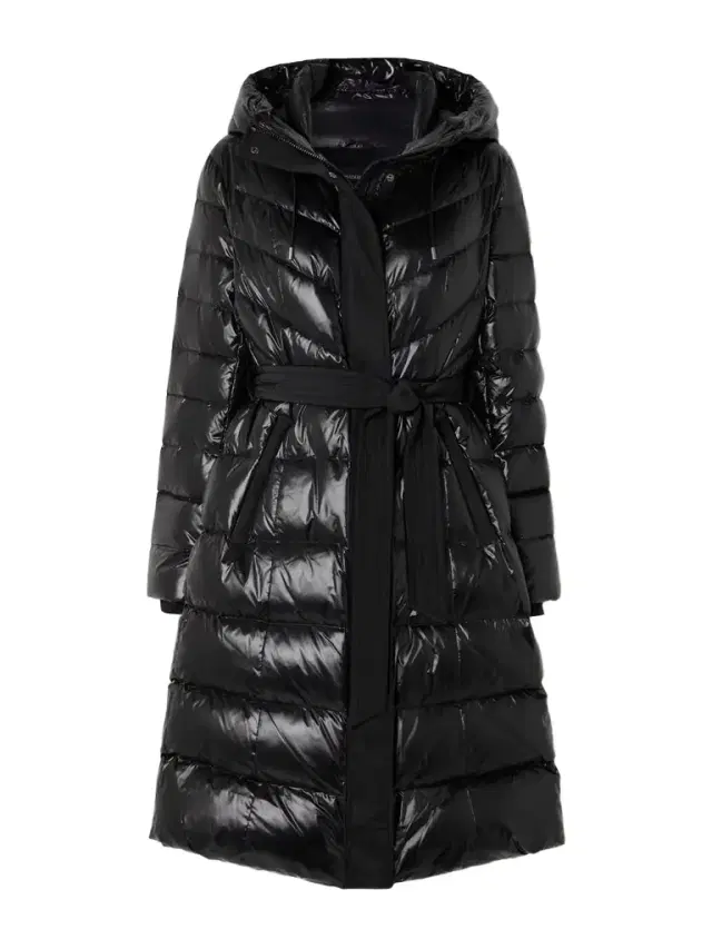 Coralia Belted Quilted Glossed Recycled-shell Down Coat Coralia Belted Quilted Glossed Recycled-shell Down Coat