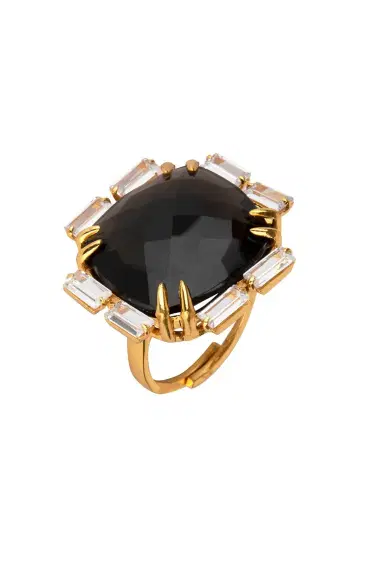 BOUNKIT JEWELRY Onyx Quartz Lilith Ring | Thumbnail 1 BOUNKIT JEWELRY Onyx Quartz Lilith Ring | Thumbnail 1