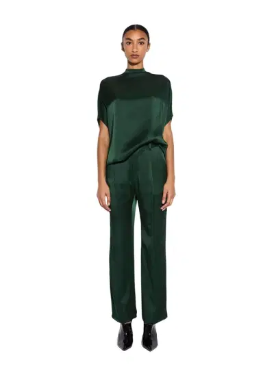 LAPOINTE Satin Tapered Pleated Pant | Thumbnail 1 LAPOINTE Satin Tapered Pleated Pant | Thumbnail 1