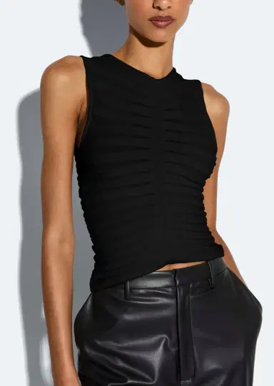Lapointe Viscose Wide Ribbed Tank Top | Thumbnail 3
