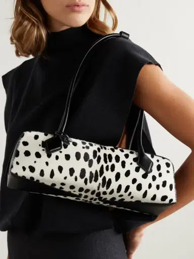 Alaïa Le Teckel Medium Leather-trimmed Printed Calf Hair Shoulder Bag | Thumbnail 2 Alaïa Le Teckel Medium Leather-trimmed Printed Calf Hair Shoulder Bag | Thumbnail 2