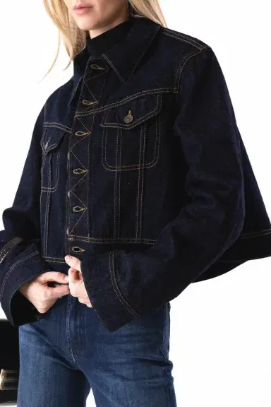 Victoria Beckham Cropped Denim Jacket | Thumbnail 2