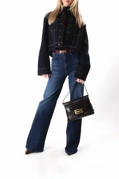 Victoria Beckham Cropped Denim Jacket | Thumbnail 3