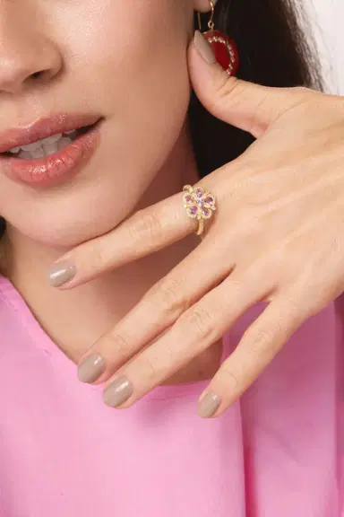 TANYA FARAH Jasmine Bloom Pink Sapphire Diamond Ring | Thumbnail 5 TANYA FARAH Jasmine Bloom Pink Sapphire Diamond Ring | Thumbnail 5