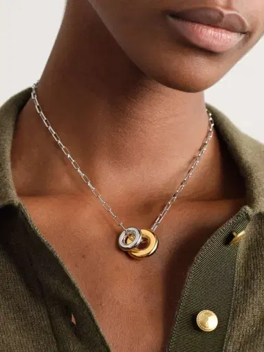Laura Lombardi Moneta Rhodium- And Gold-plated Recycled Necklace | Thumbnail 2 Laura Lombardi Moneta Rhodium- And Gold-plated Recycled Necklace | Thumbnail 2