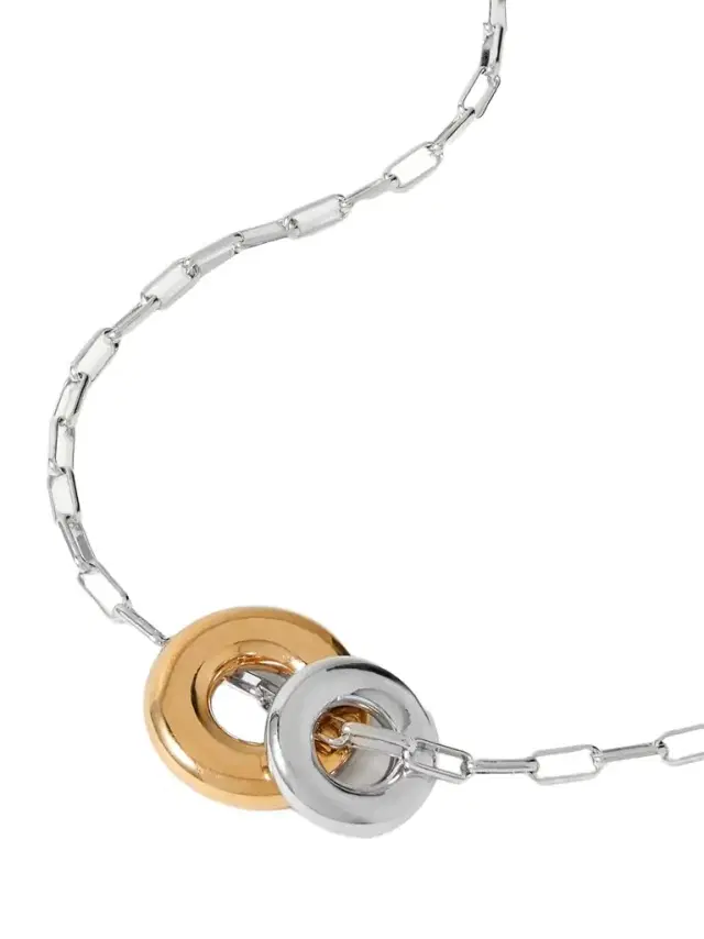 Moneta Rhodium- And Gold-plated Recycled Necklace