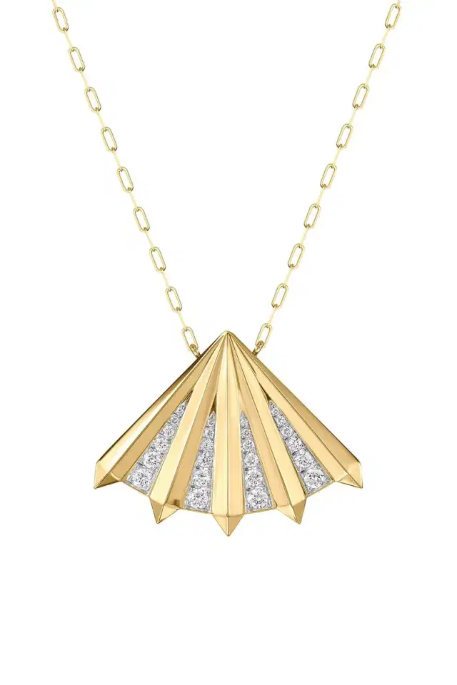 Large Aura Fan Necklace
