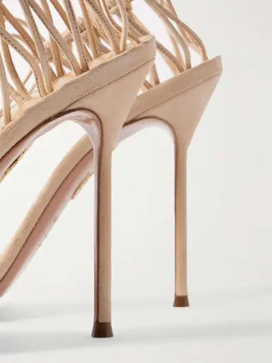Aquazzura + Alex Rivière 105 Cutout Suede Sandals | Thumbnail 4 Aquazzura + Alex Rivière 105 Cutout Suede Sandals | Thumbnail 4