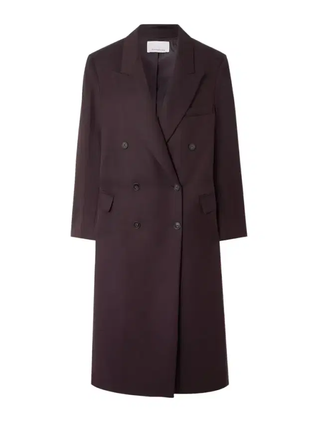 Jane Oversized Double-breasted Twill Coat - x large
