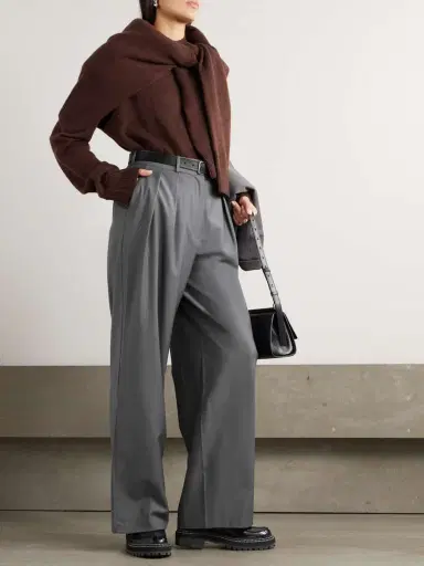 The Frankie Shop Ripley Pleated Grain De Poudre Wide-leg Pants | Thumbnail 2 The Frankie Shop Ripley Pleated Grain De Poudre Wide-leg Pants | Thumbnail 2