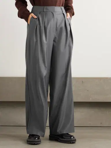 The Frankie Shop Ripley Pleated Grain De Poudre Wide-leg Pants | Thumbnail 3 The Frankie Shop Ripley Pleated Grain De Poudre Wide-leg Pants | Thumbnail 3